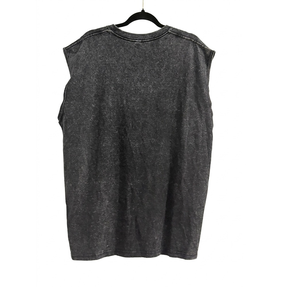 Digiprint Apparel Mens 2XL Acid Wash Muscle Tee Sleeveless T-Shirt Faded Black